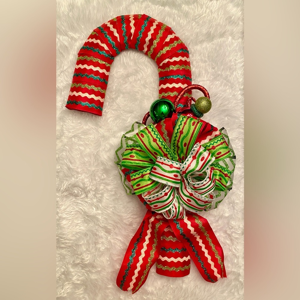 Handmade Candy Cane Holiday Door Hanger